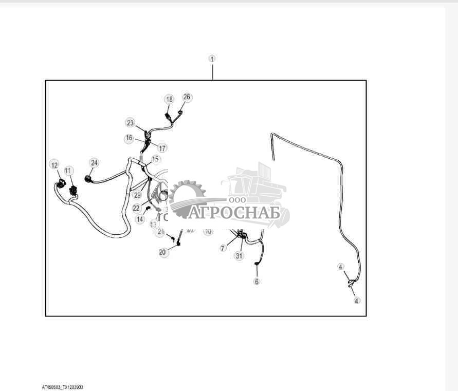 Компоненты жгута проводов двигателя 